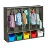 ECR4Kids Streamline 5-Section Coat Locker with Bench and Scoop Front Storage Bins, Toddler Size, Grey Wash - 4 of 4