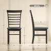 Aghana Digitals Farmhouse 2-Piece Dining Chairs: Rubber Wood Frame, Foam-Cushioned Linen-Feel - 2 of 4