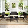 Yaheetech 4-Piece Patio Rattan Sofa & Table Set with Tempered-Glass Tabletop - 2 of 4