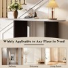 NicBex Narrow Console Table with Oval Marble Top & Triangular-Designed Legs,Accent Entryway Table for Living Room,Espresso - 2 of 4