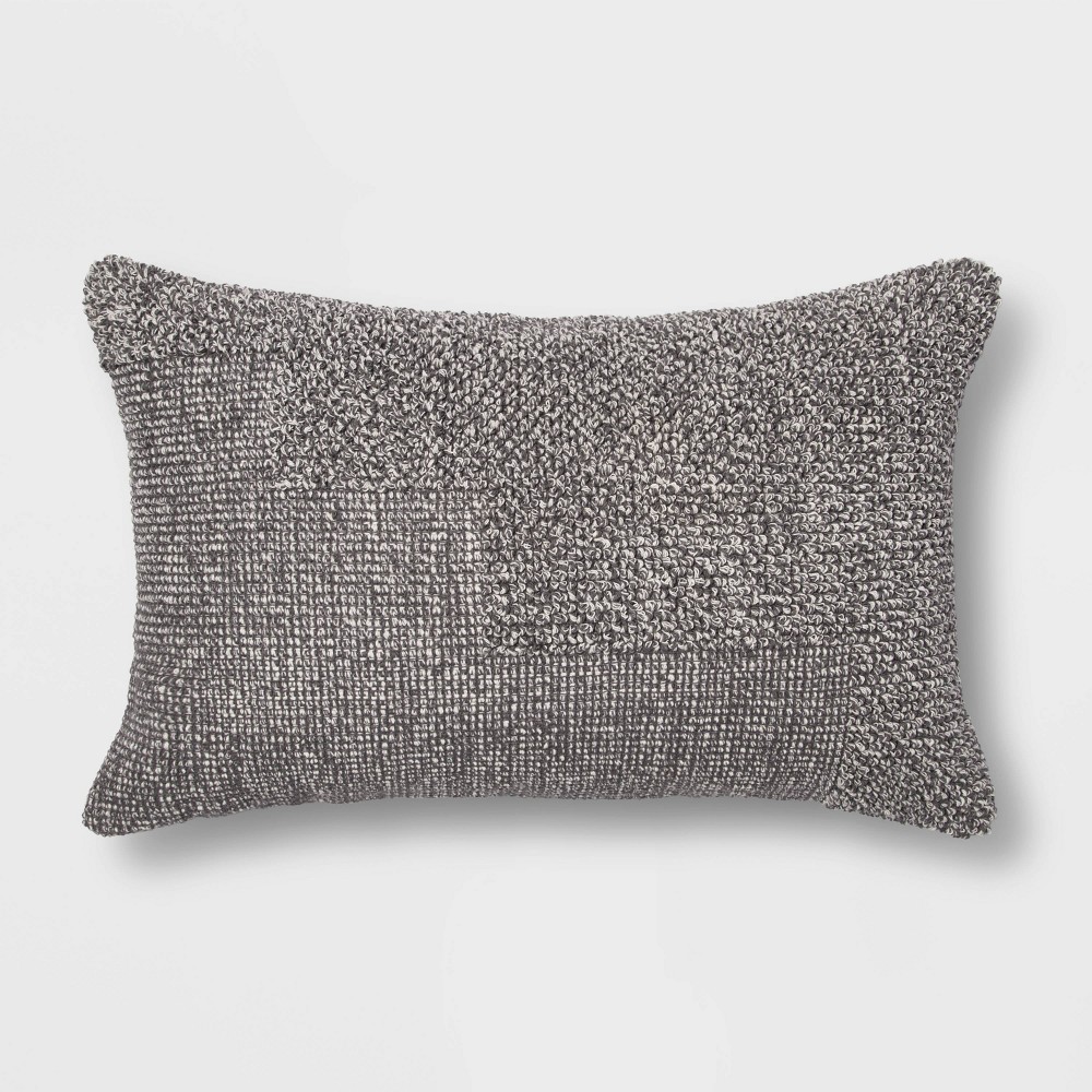 Modern Tufted Lumbar Throw Pillow Gray - Project 62