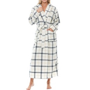 ADR Plush Fleece Robe for Women, Long Hooded Bathrobe with Hood, Plus Size - 1 of 3