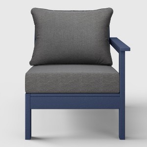 WestinTrends  Avalon Outdoor Patio HDPE Right Arm Facing Sectional Corner Club Chair with Patio Cushions - 1 of 4