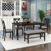 NicBex 6-Piece Dining Set with Bench, Wooden Kitchen Table Set for 6 - Rectangular Dining Table, 4 Chairs & Bench - 2 of 4