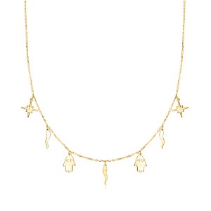 Ross-Simons Italian 10kt Yellow Gold Multi-Charm Station Necklace - 1 of 3