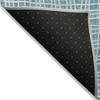 Teal Blue And Ivory Striped Washable Indoor Outdoor Area Rug - 4 of 4