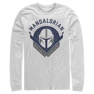 Men's Star Wars The Mandalorian Warrior Emblem Long Sleeve Shirt - 1 of 3