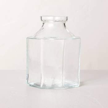 Glass ~Short Ripple Set With Mini Ribbed Bud Vase