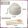 Ramen Bowl,Microwave Noodle Bowl With Chopsticks and Spoon, College Dorm Room Essentials for Girls for Boys, Apartment Essentials, White - 2 of 4