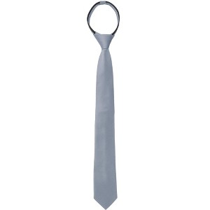 INSPIRE CHIC Men's Formal Casual Pre-tied Solid Color Neck Adjustable Zipper Ties - 1 of 4