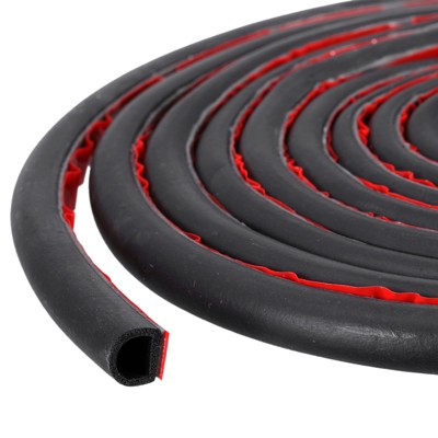 Unique Bargains D-Shape Self-Adhesive Foam Rubber Soundproof DIY Weather Seal Strip