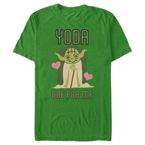 Men's Star Wars Valentine's Day Yoda One For Me T-shirt - Kelly Green ...