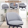 Counter Height Bar Stools Set of 2, 26 Inch Swivel Barstools with Back and Metal Legs for Kitchen Counter, Modern Upholstered Stools Island Chairs - 3 of 4