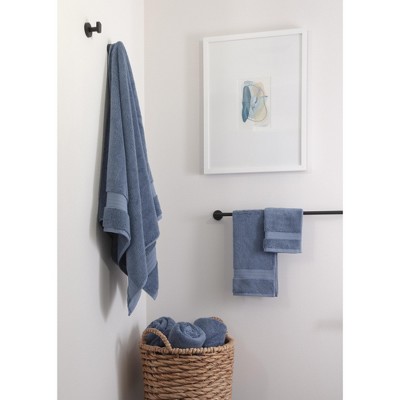 Dark Blue Organic Cotton 6-Piece Bath Towel Set