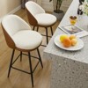 Swivel Bar Stools Set of 2,  Counter Bar Chairs with Back and Metal Legs, Upholstered Barstools  for Kitchen Island, Dining Room - 2 of 4