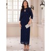 INSPIRE CHIC Women's Sequin 2 Piece Cocktail Lace Spaghetti Strap Maxi Dresses and Cropped Long Sleeve Cardigan Sets - 3 of 4