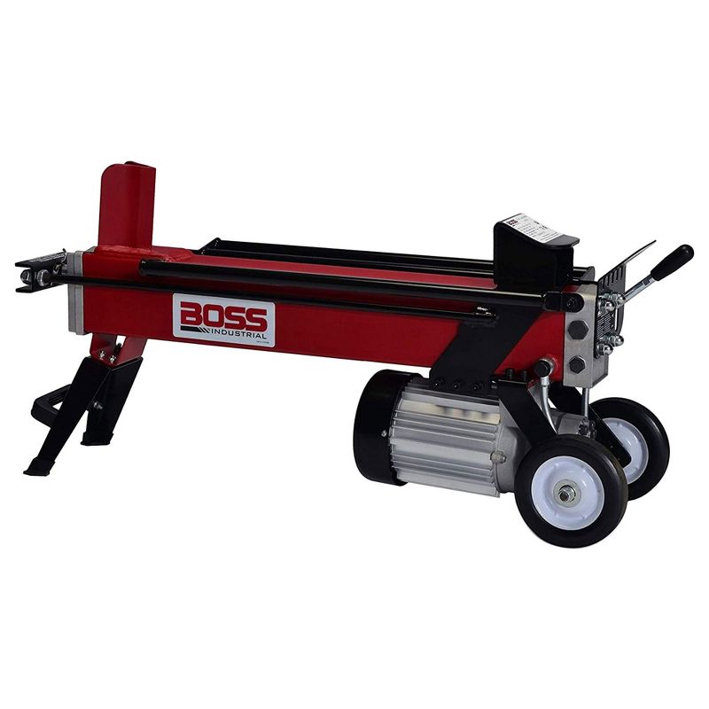 Boss Industrial 5 Ton Lightweight Powerful Hydraulic Electric Firewood Log Splitter with Mobile Transport Rubber Wheels for Home or Cabin, 5 of 7