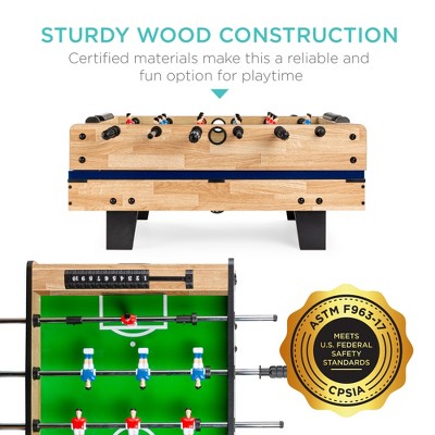 Natural 4-in-1 Multi Game Table with Foosball, Air Hockey, Ping Pong, and Pool