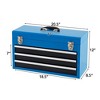 Costway Portable Tool Chest Box Storage Cabinet Garage Mechanic Organizer 3 Drawers Black/Red/Blue - 3 of 4