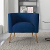SEYNAR Mid-Century Modern Velvet Round Accent Chair for Living Room, set of 2 - 3 of 4