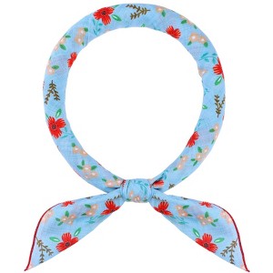 INSPIRE CHIC Women's Floral Printed Blended Cotton Small Square Neck Scarves 21.7x21.7" 1Pc - 1 of 4