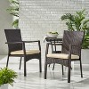 Christopher Knight Home Ruple Outdoor Wicker and Iron Dining Chairs with Water-Resistant Cushions (Set of 2) - 2 of 4