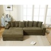 TiramisuBest Oversized Corduroy L Shaped Sofa  Modular sofa Left Chaise Eight Pillows Two Piece Corner Couch - 3 of 4