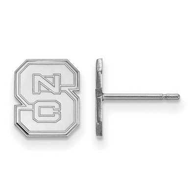 Black Bow Jewelry 14k White Gold North Carolina State Wolfpack NCAA Post Earrings