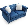 TiramisuBest Stylish Navy Blue Loveseat, Modern Upholstered Sofa Perfect for Contemporary Homes - 2 of 4