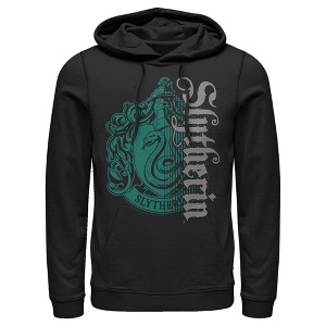 Men's Harry Potter Slytherin Dark Badge Logo Pull Over Hoodie - 1 of 4