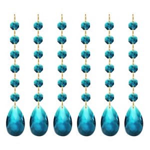 Unique Bargains Crystal Pendants Teardrop Beads for DIY Lamp Arts Crafts Decoration 6 Pcs - 1 of 4