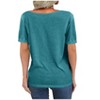 Imily Bela Womens T Shirt Deep V Neck Short Sleeve Casual Fit Basic Fashion Top - 2 of 3