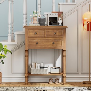 NicBex Simple Narrow Console Table,Small Entryway Table with 3 Storage Drawers & Bottom Shelf,Sofa Table for Living Room,Behind Couch, Hallway - 1 of 4