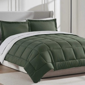 BAGOKIE 5/7 PCS Bed in a Bag Reversible Bedding Set with Comforter, Sheets, Pillow Sham, Pillowcase - 1 of 4