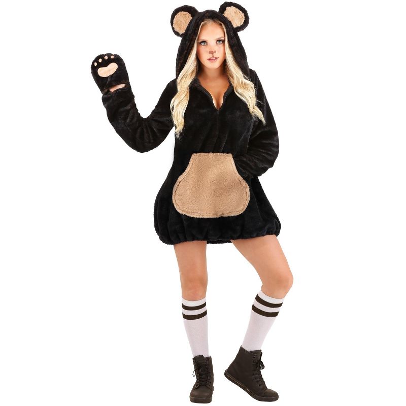 HalloweenCostumes.com Cozy Brown Bear Costume for Women, 1 of 4