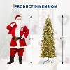 Pencil Christmas Tree with Pine Cones, Pre-Lit Slim Christmas Tree with Warm White & Multicolor LED Lights, Metal Stand for Home & Office - 3 of 4