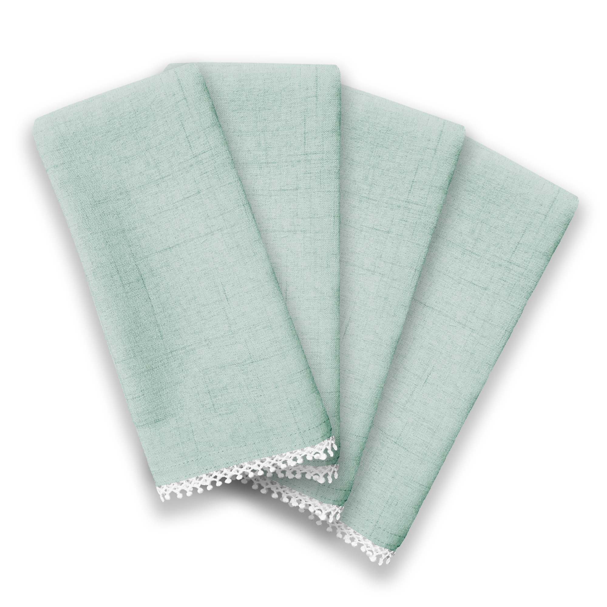 Lenox French Perle Solid Napkins, Set of 4 - Ice Blue - 19x19
