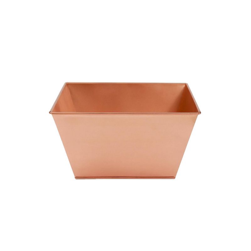 ACHLA Designs 12.5&#34; Wide Indoor/Outdoor Square Galvanized Steel Flower Box Copper Plated, 1 of 5