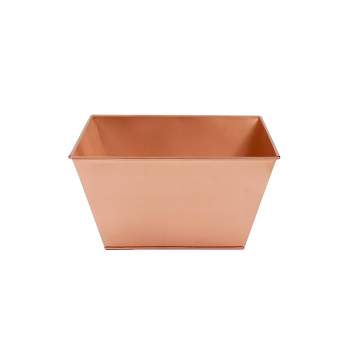 ACHLA Designs 12.5" Wide Indoor/Outdoor Square Galvanized Steel Flower Box Copper Plated