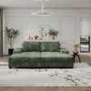 TIRAMISUBEST Corduroy Fabric Sectional Sofa, Convertible Combination Sofa, Modular Design Double Lounge Chair, Green - 2 of 4