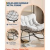 Outdoor Balcony Papasan Rocking Chair, Oversized Rocking Chair w/ Sturdy Metal Frame, Patio Rattan Egg Rocker - 4 of 4