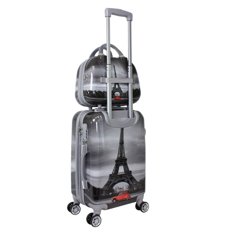 World Traveler Destination 2-Piece Carry-on Hardside Spinner Luggage Set - Paris, 4 of 10