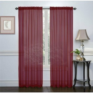 Kate Aurora Living Premium 2 Pack Sheer Voile Window Curtain Panels - 1 of 1