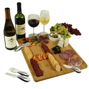 Picnic at Ascot Monogrammed Bamboo Charcuterie, Cheese & Cracker Serving Board - 1 of 3