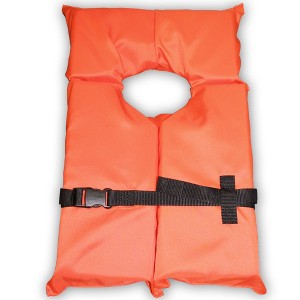 Hardcore Coast Guard approved life jackets. Type II keyhole life vest in classic May West style. Compliance flotation device. - 1 of 2