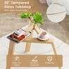 Tangkula 5 PCS Dining Set for 4 Round Table w/ 4 Chairs Solid Rubber Wood Frame Modern - 3 of 4
