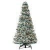 JIONJOY Snow Flocked Artificial Christmas Tree – Hinged Spruce Foldable Metal Stand for Holiday Decor - 2 of 4