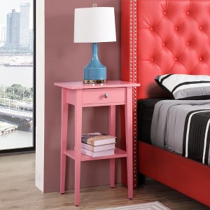 Kumasinova 28"H Wood Nightstand with Drawer,Bedside Tables with Open Shelf,End Table for Bedroom,Living Room - 1 of 4