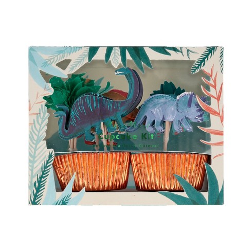 24 Pieces Dinosaur Cupcake Wrappers, Cute Dinosaur Cupcake Toppers