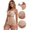 INSPIRE CHIC Women's High-Waisted Butt Lifting Slim Fit Ice Silk Lace Trim Breathable Control Panties - 3 of 4